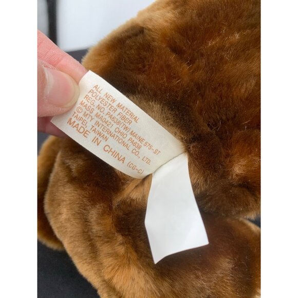 Dan Dee Collectors Choice Teddy Bear 10" Plush Brown Maroon Velvet Bow Stuffed A - Picture 6 of 8